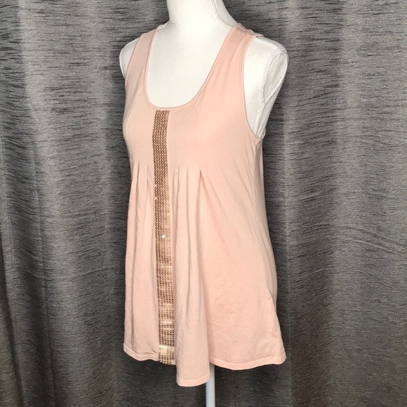 MARK SMALL LIGHT PINK TANK TOP WITH SEQUINS - Picture 1 of 5